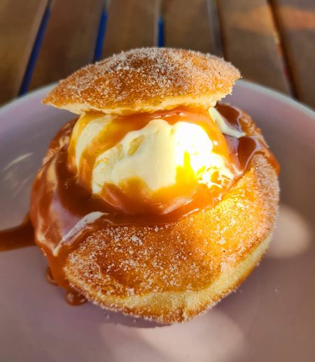 small icecream donut caramel
